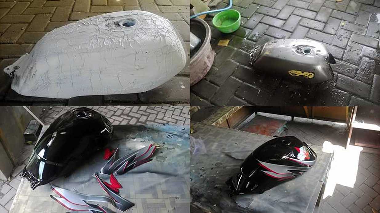 Cara Cat Tangki Motor. Kerok Cat Lama Tangki Motor
