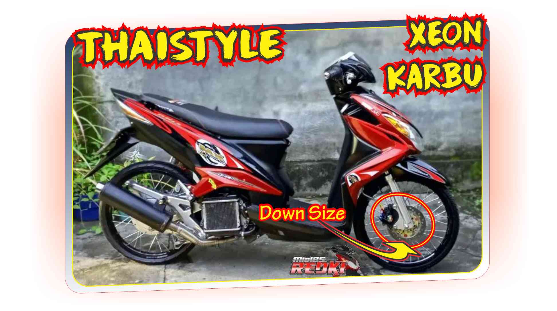 Modifikasi Yamaha Xeon Karbu. Thaistyle Modif Xeon Karbu Warna Merah HItam oleh manik