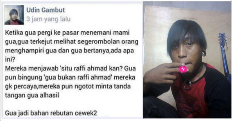 Udin Gambut Meninggal. Orang kepedean di media sosial ini bikin ketawa geli, ada-ada sa