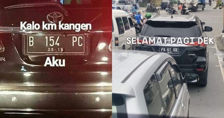 Plat Mobil Lucu. 12 Meme lucu pakai plat nomor ini endingnya baper