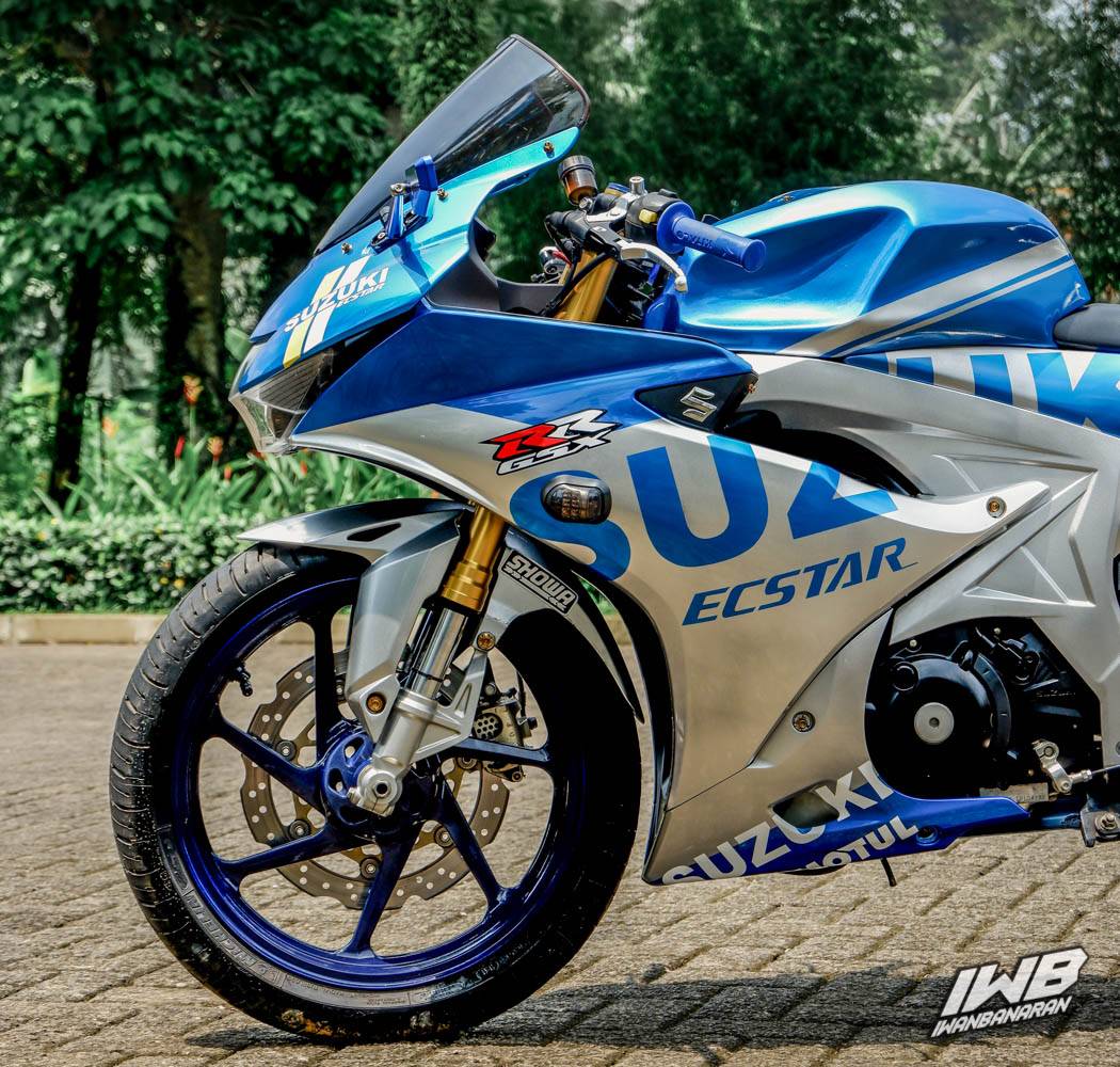 Gsx R150 Modif. Modifikasi minimalis Suzuki GSX-R150, edian suspensi dan swing