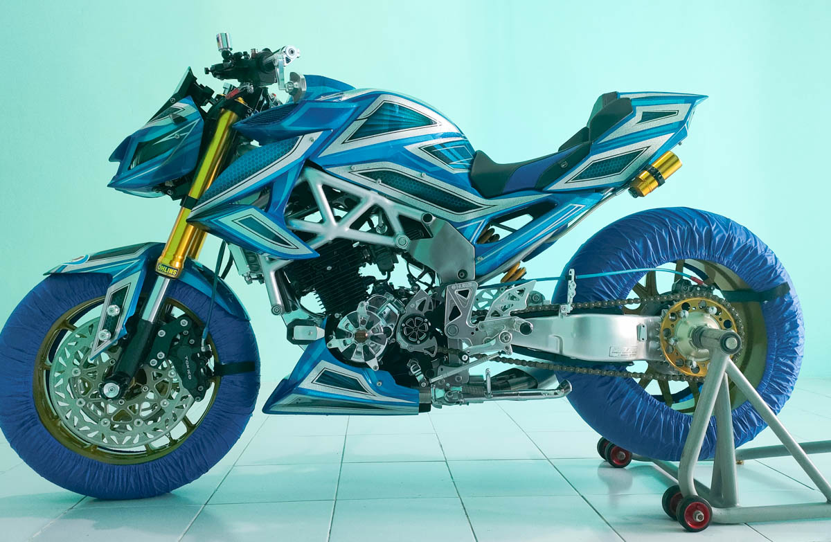 Vixion Modif H2. [Modif] Menolak punah, Yamaha Byson ini pakai buntut Ninja H2