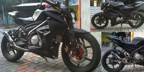 Vixion Old Merah Doff. 8 Detail Modifikasi Yamaha Vixion Street Fighter Full Hitam Doff