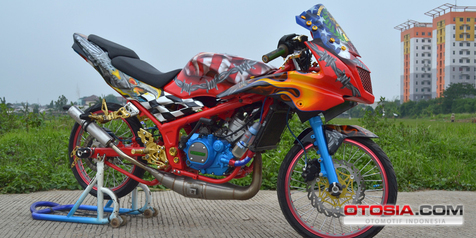 Foto Motor Ninja Drag. Modif Ninja RR, Drag Style Kawat Berduri