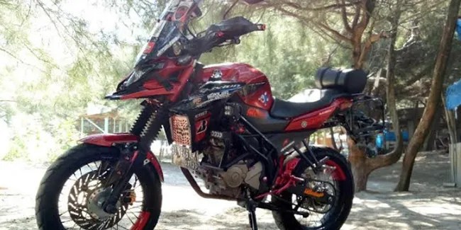 Modifikasi Vixion Old Touring. Uniknya Modifikasi Yamaha New Vixion Konsep Adventure Touring