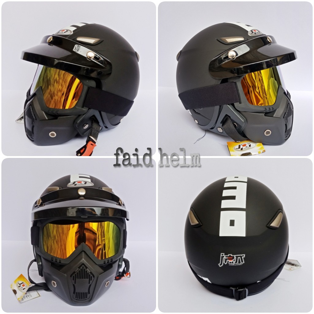 Modif Helm Bogo. Jual KOMPLIT Helm Jpn Retro momo + Goggle Masker + Pet bukan