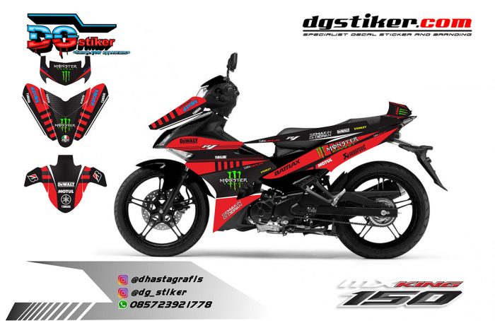 Decal Mx King Hitam. Decal Mx King Hitam Merah Monster Dewalt DG Stiker