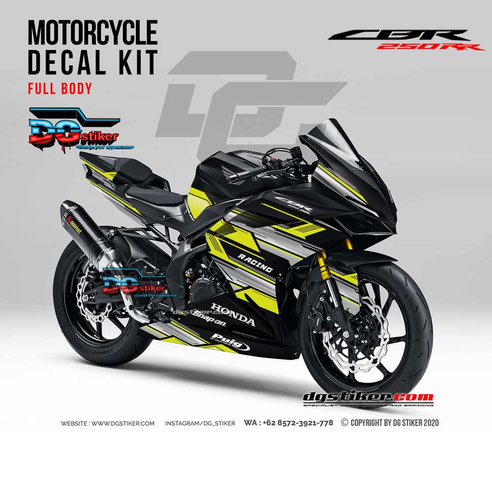 Modif Cbr250rr Hitam. Modifikasi Decal Sticker CBR250RR Hitam Kuning Racing