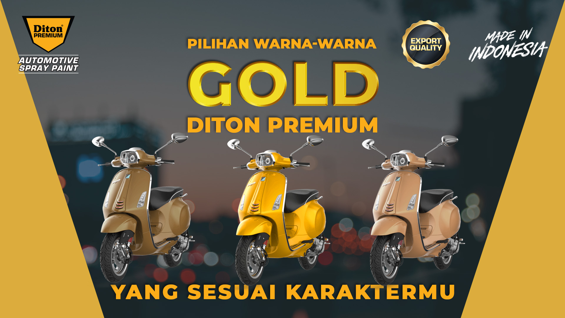 Warna Gold Metalic. Pilihan Warna-warna Gold Diton Premium yang Sesuai Karaktermu