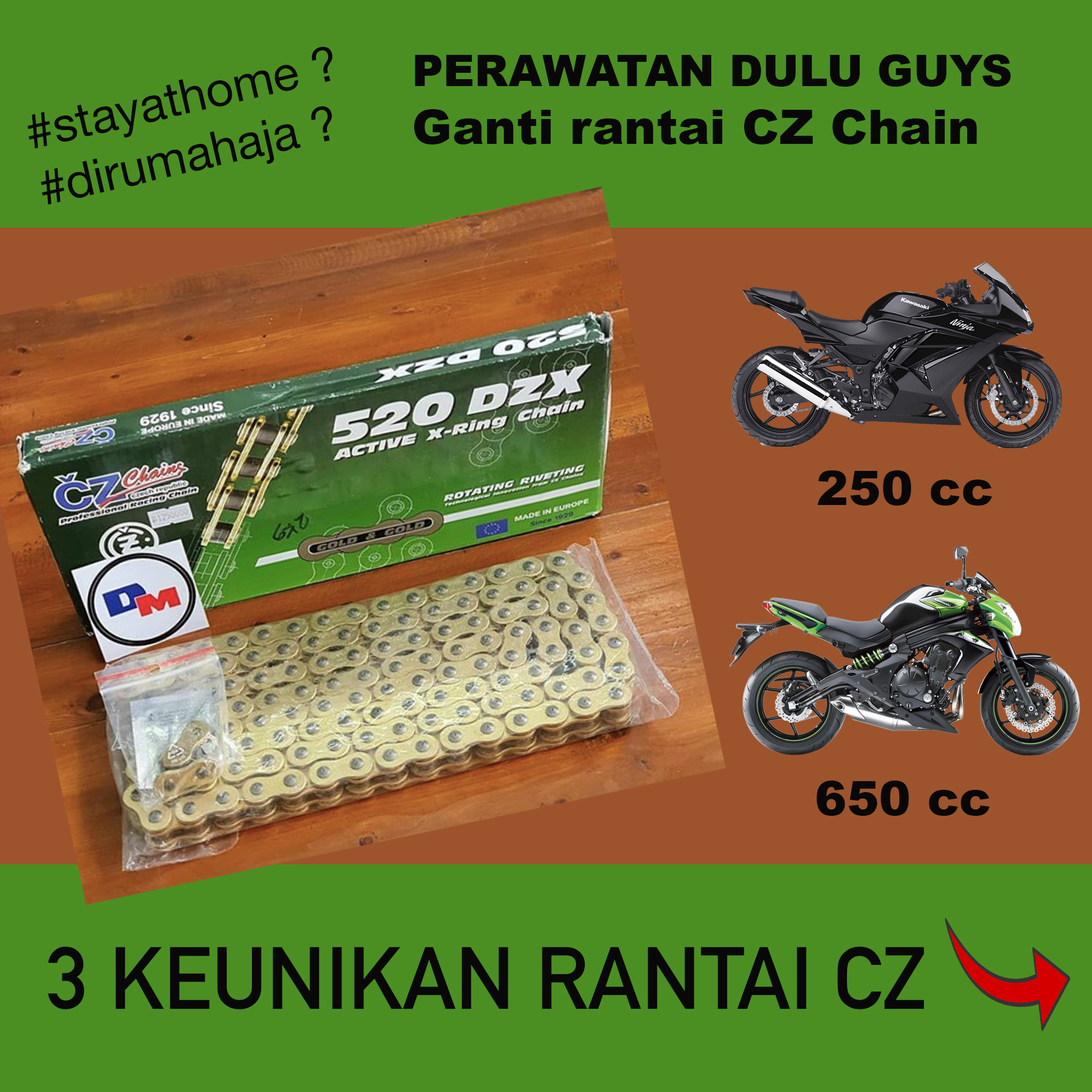 Ukuran Rantai Ninja 250 Karbu. 3 Keunikan Rantai Motor Ceko buat Ninja 250, CBR250RR, R25