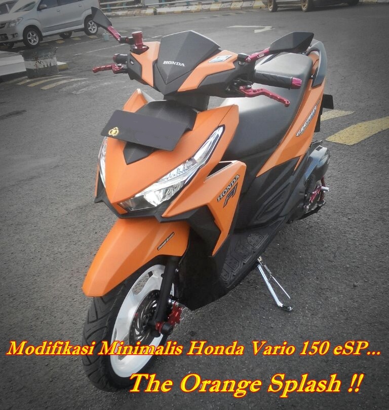 Vario Orange Modif. Modifikasi Minimalis Honda Vario 150 eSP, Custom Orange Splash