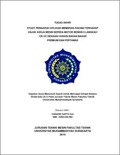 Membran Motor 2 Tak. STUDY PENGARUH APLIKASI MEMBRAN RACING TERHADAP