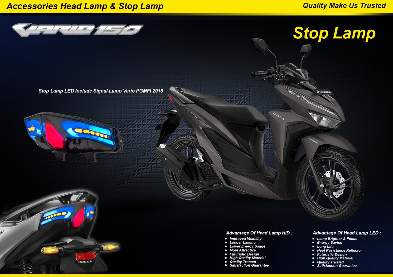 Lampu Belakang Vario 125 Terbaru 2018. Tampil Keren, Segini Harga Stoplamp JPA Honda Vario 125/150