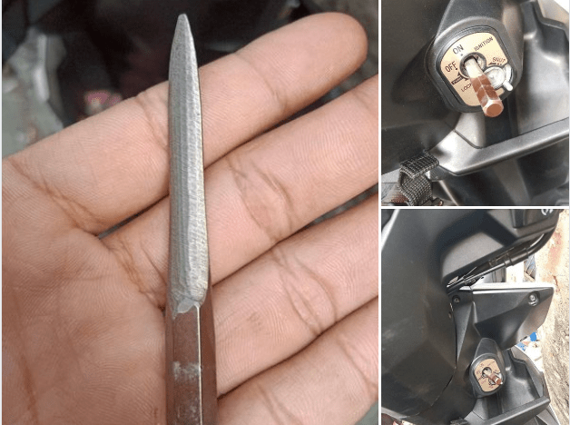 Kunci T Maling Motor. Motor Beat Gagal Dibobol Maling, Penampakan Kunci T Masih