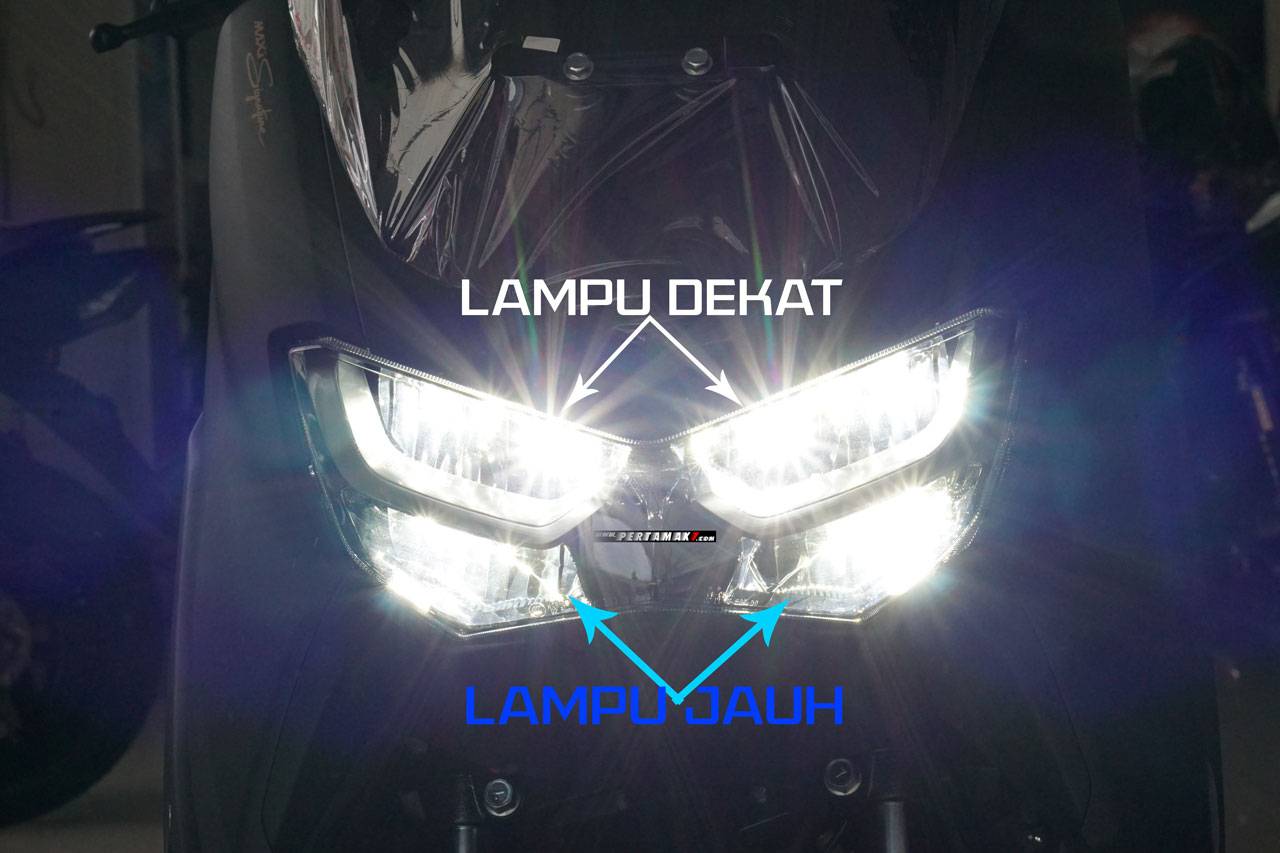 Cara Setting Lampu Depan Nmax. Nyala Headlamp Yamaha All New NMAX, Ada Bagian Tanpa Sinar