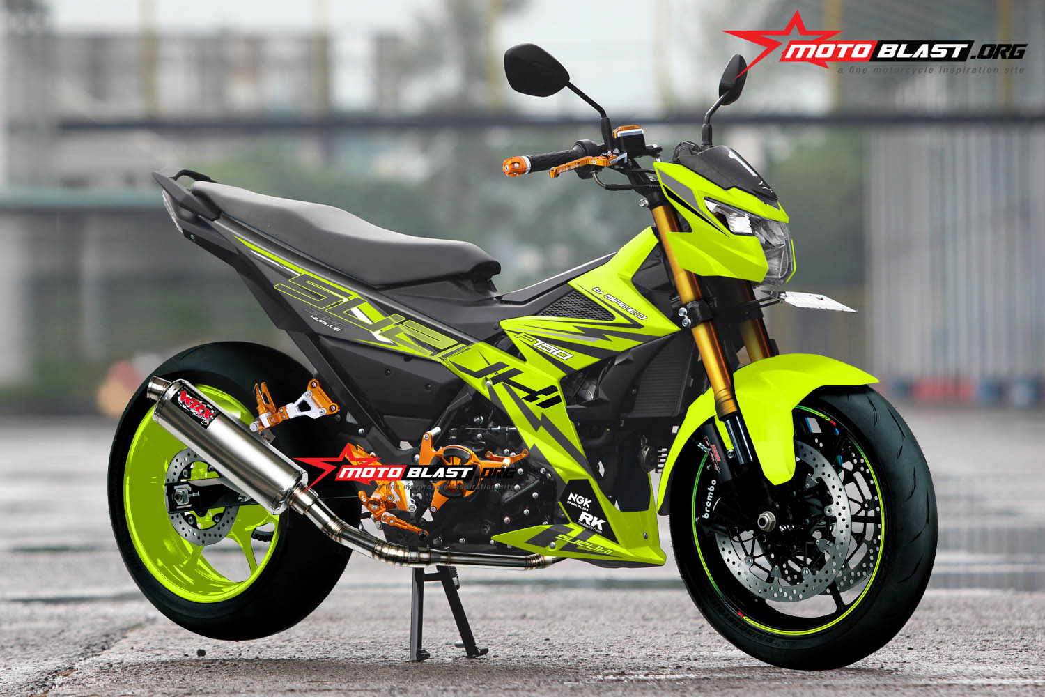 Satria Fu Modif Japstyle. Modifikasi striping Suzuki Satria FU 150 FI Drift Battle