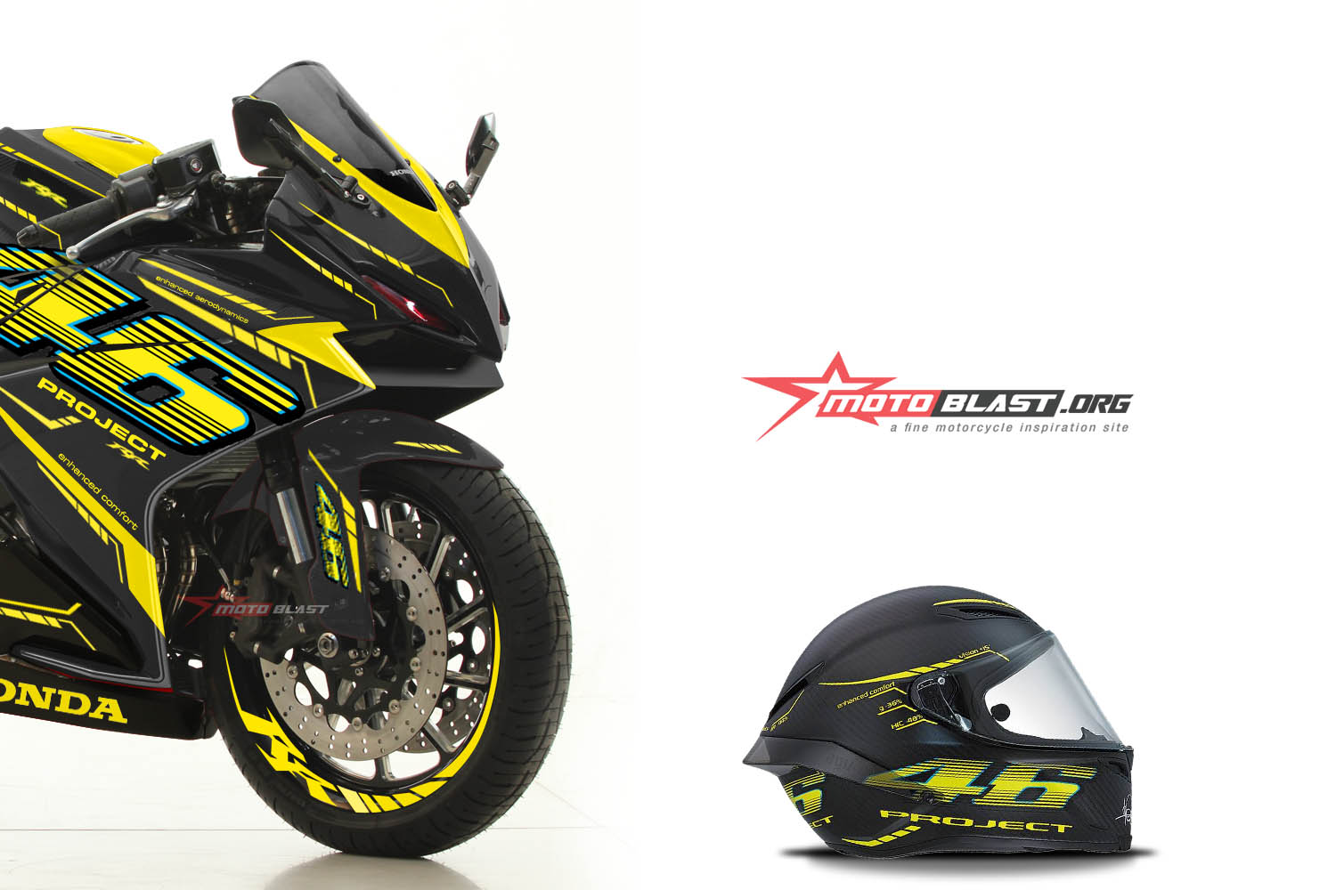 Modif Cbr250rr Hitam. Modifikasi Striping Honda New CBR250RR Black VR46 Project