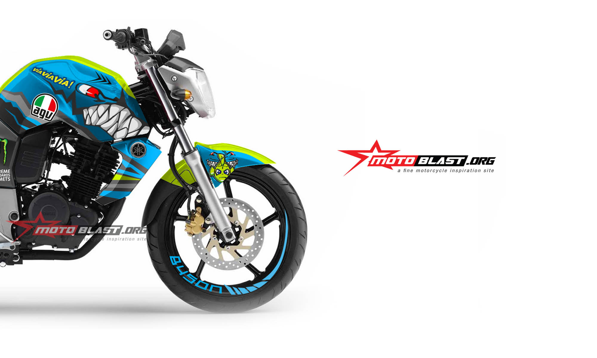 Byson Modif R15. Modifikasi Striping Yamaha Byson livery AGV Pista Shark