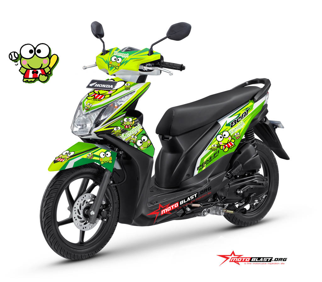 Beat Fi Modifikasi. Modifikasi Striping Honda Beat FI tema Keroppi