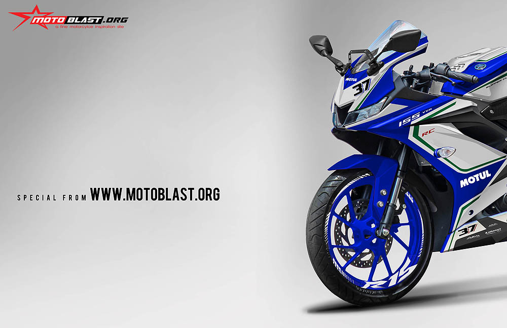 Modifikasi R15 V3 Warna Biru. Modifikasi Striping Yamaha R15 V3 Blue Mv Agusta F4RC