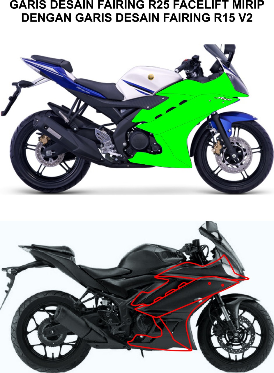 Perbedaan R15 Dan R25. Fairing samping R25 facelift mirip R15 V2?? Lihat dulu ini..biar jelas