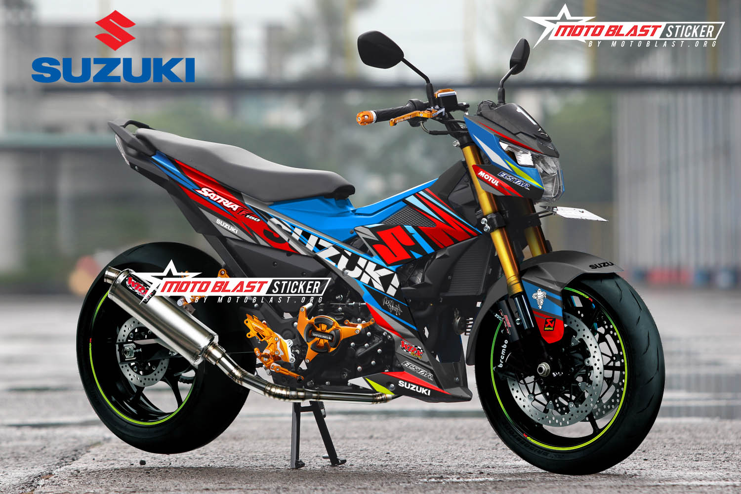 Satria Fu Modif Sport. Modifikasi striping Suzuki Satria Fu 150 livery sporty blue