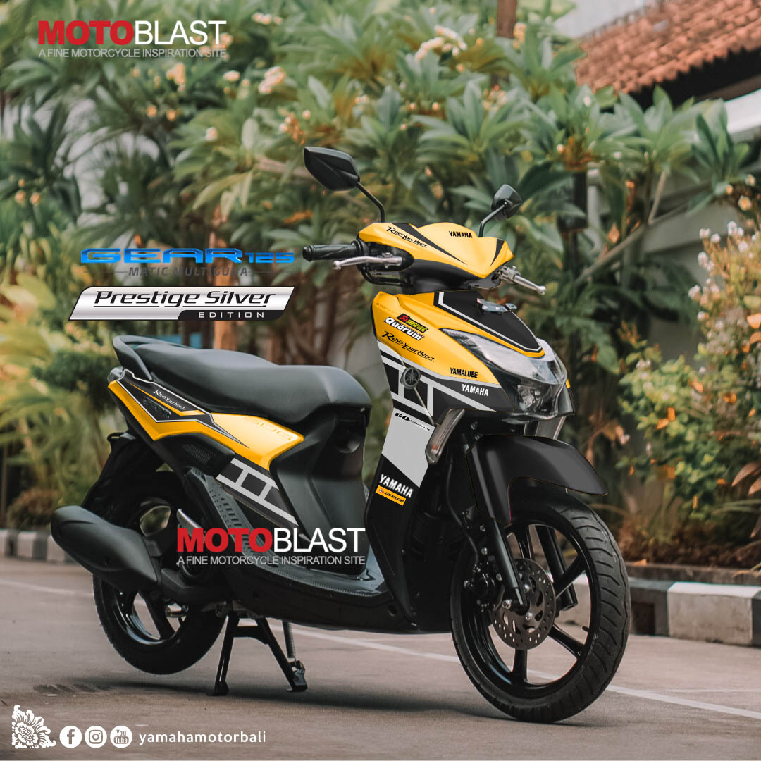 Modifikasi Mio Gear. Modifikasi striping Yamaha Gear 125 Anniversary