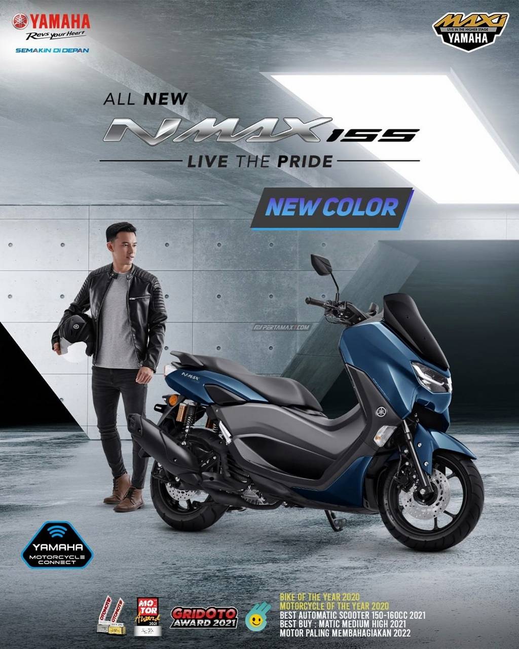 Nmax Terbaru Warna Biru. Launching Yamaha NMAX Terbaru 2023 Warna Biru Metalik Keren