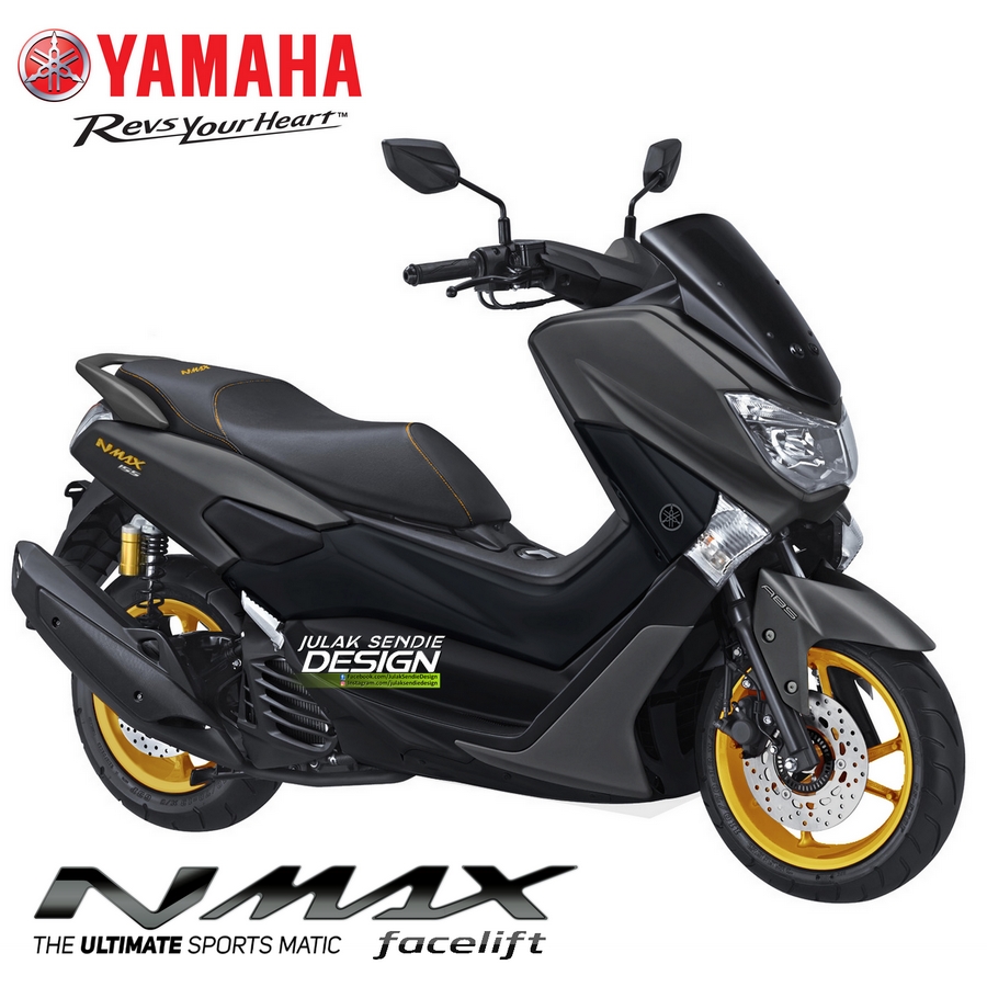 Velg Nmax Biru. Begini kira kira next Yamaha NMAX 155 facelift 2018 . . . Velg emas