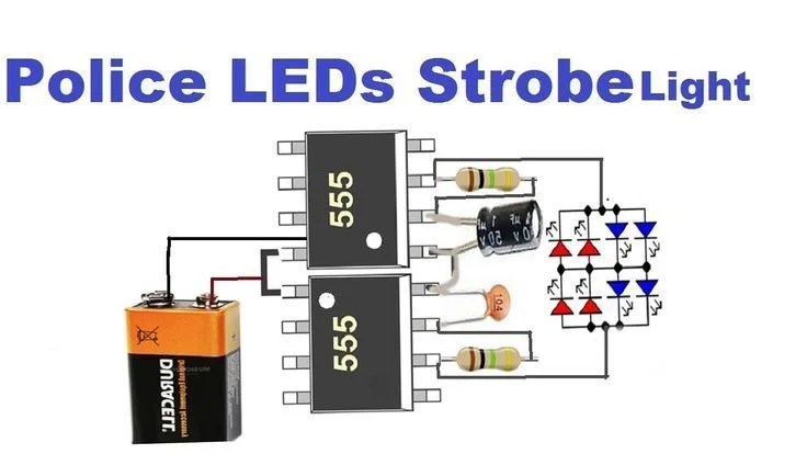 Cara Membuat Lampu Strobo Polisi. Lampu Strobo Polisi Kedip Warna-warni