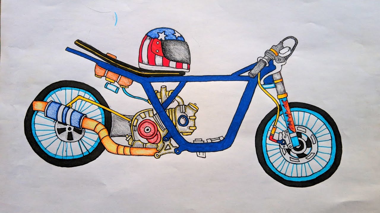 Cara Menggambar Motor Drag Mio. Menggambar Sketsa Motor Drag Mio 200cc – Otosection