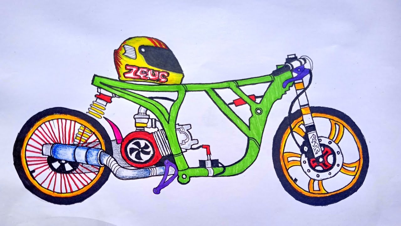 Cara Menggambar Motor Drag Vixion. Sketsa Cara Menggambar Motor Drag Cara Menggambar Motor