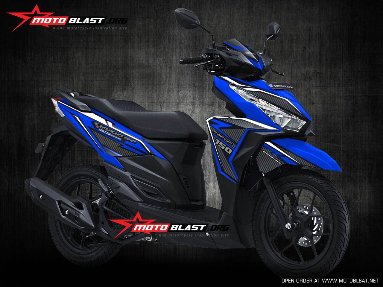 Modifikasi Vario 150 Warna Biru Doff. Koleksi Modif Vario Biru Doff Terbaik