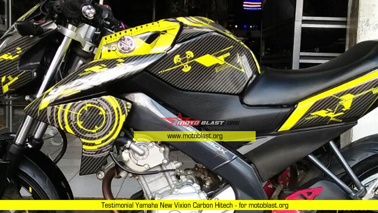 Modifikasi Yamaha New Vixion Warna Hitam. Testimonial Modifikasi Yamaha New Vixion Carbon Hitech Yellow