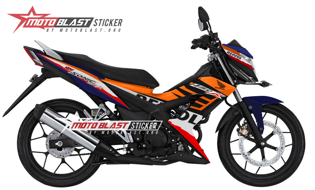 Honda Sonic 150 Modifikasi. Modifikasi striping Honda Sonic 150 livery repsol old