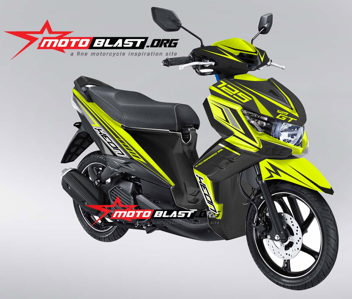 Modifikasi Xeon Gt 125 Hitam. Modifikasi Striping Yamaha Xeon GT125 Black Green