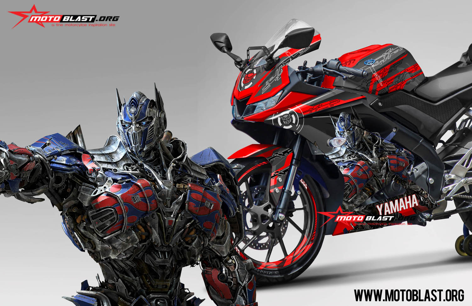 Byson Modif R15. Modifikasi striping All New yamaha R15 Black Transformer optimus