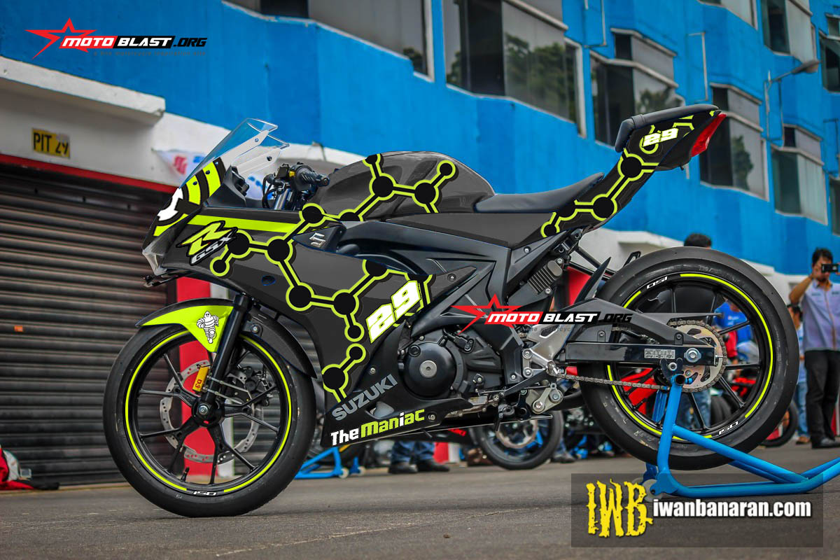 Modifikasi Gsx R150 Hitam. Modifikasi Striping Suzuki GSX-R150 Black The Maniac Motogp