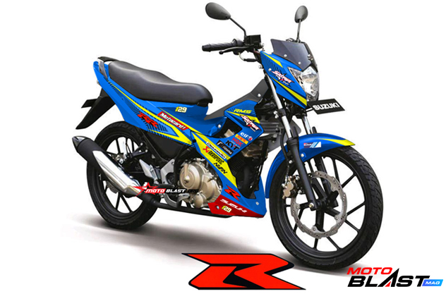 Drag Satria Fu 150 Terbaru. Modifikasi Striping Suzuki Satria Fu 150 2014 Blue Drag Racing