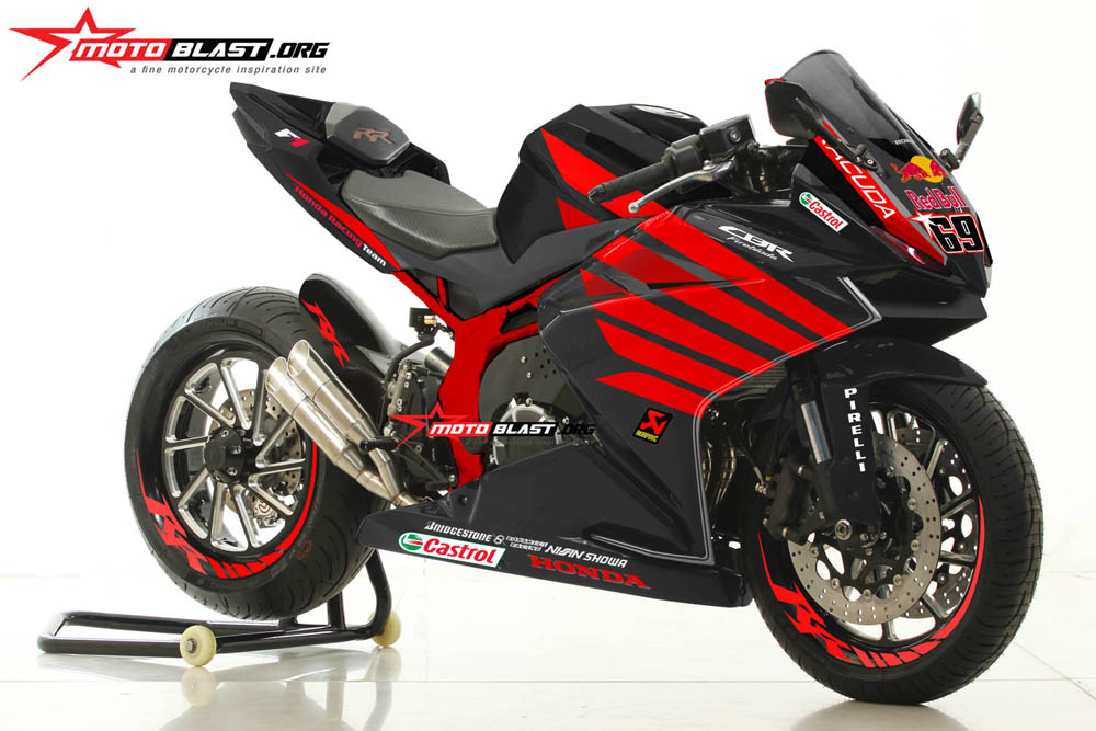 Modifikasi Cbr250rr Hitam. Modifikasi Striping Honda CBR250RR Black WSBK Wings