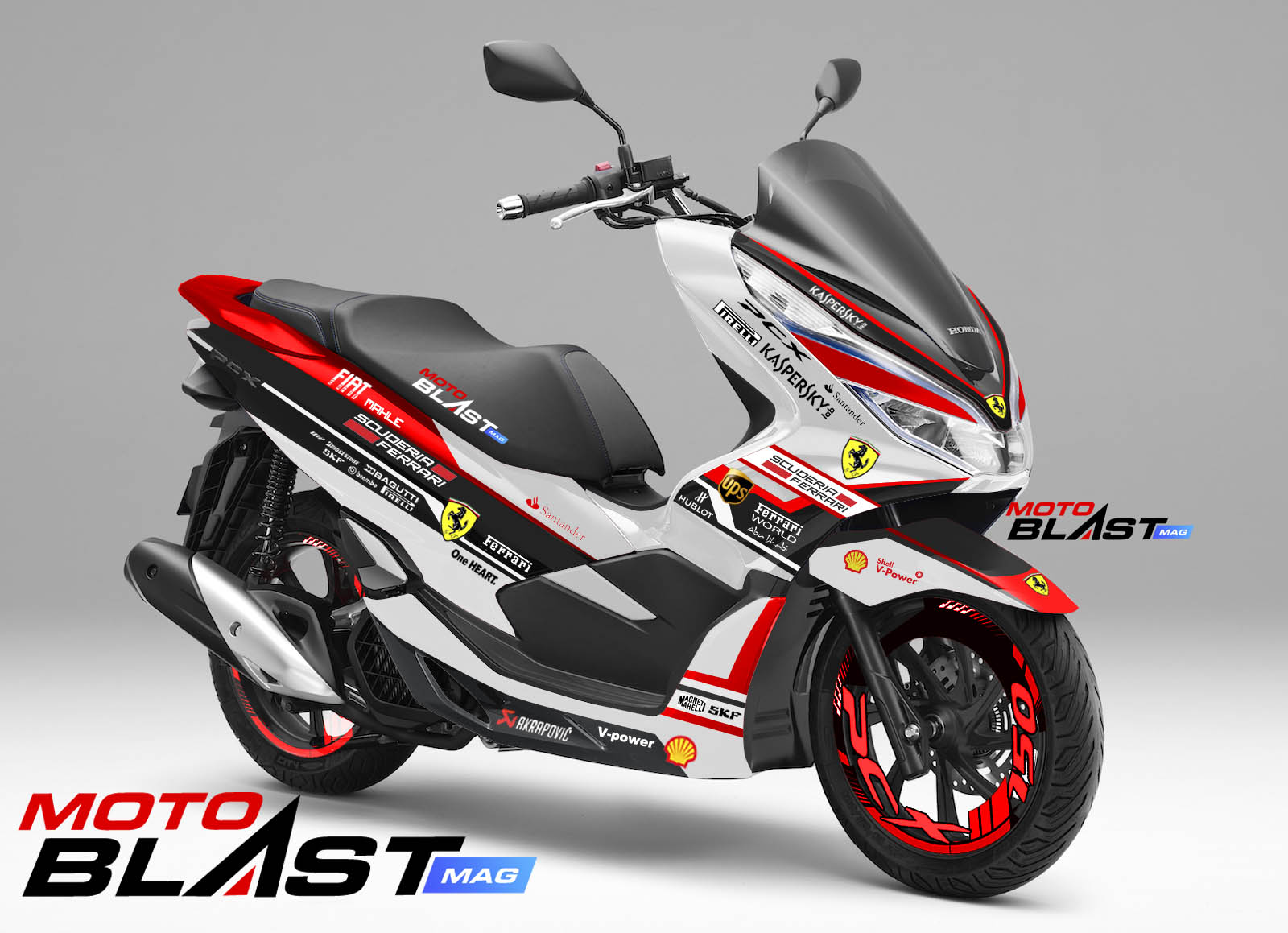 Modifikasi Pcx Silver. Modifikasi Striping Honda PCX 150 Ferrari all color