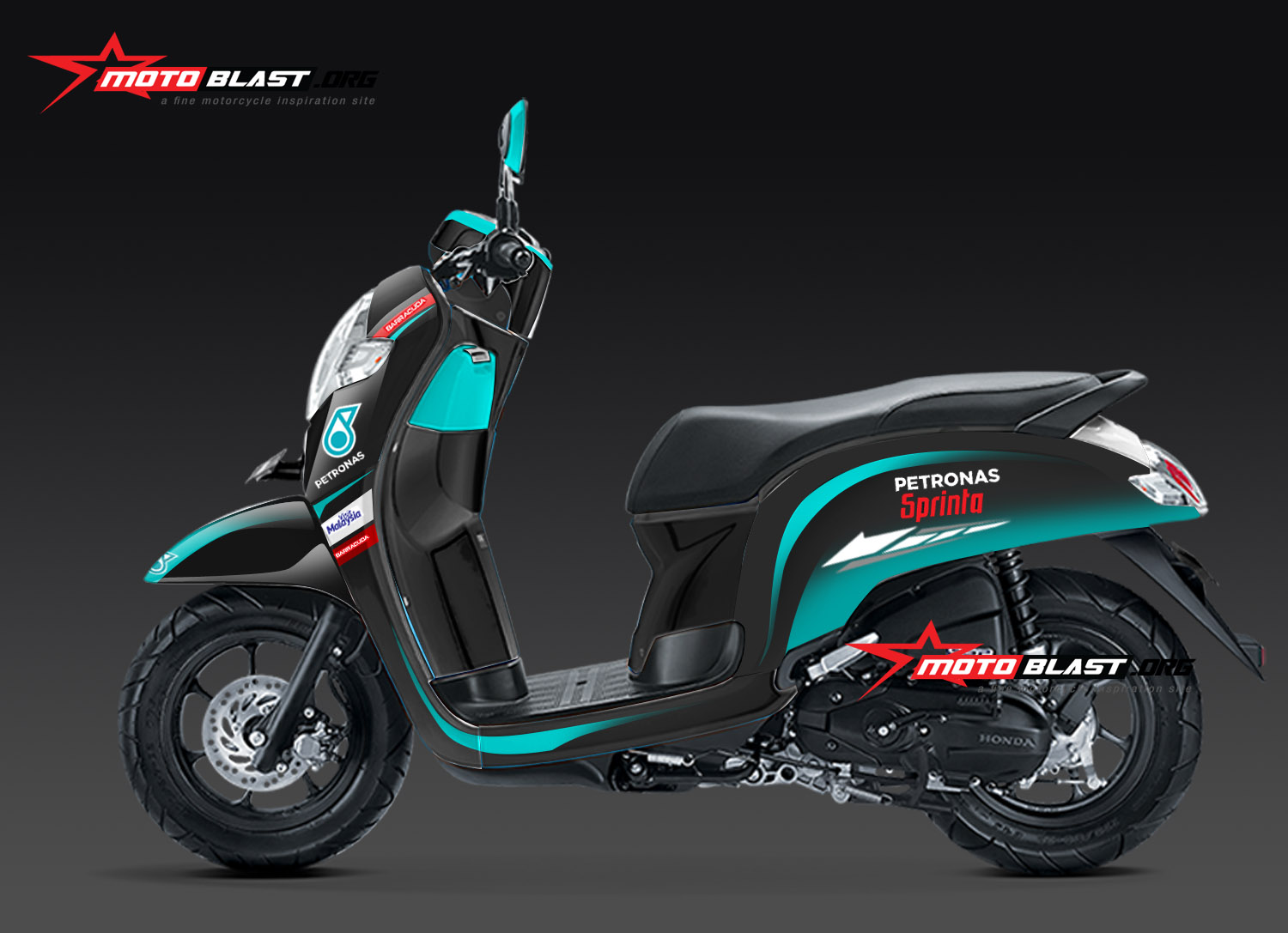 Modif Skotlet Scoopy. Modif striping Honda Scoopy livery Petronas srt