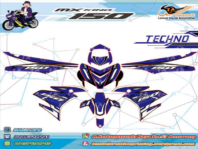 Decal Mx King. Custom Decal Vinyl Full Body Striping Motor Yamaha Jupiter New