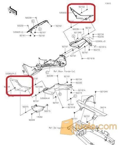 Aki Ninja 250 Fi Original. Cover Aki / Cover Oli Samping Kawasaki Ninja 250FI Original