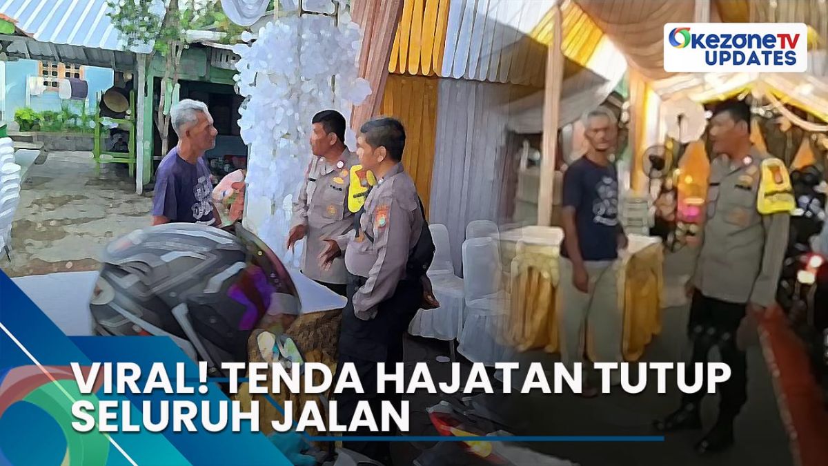 Foto Tenda Hajatan. Viral Tenda Hajatan Tutup Seluruh Bagian Jalan, Hanya di Okezone