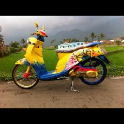 Modifikasi Motor Fino Warna Kuning. Modifikasi Motor Fino Simple Bergaya Minion : Okezone Otomotif