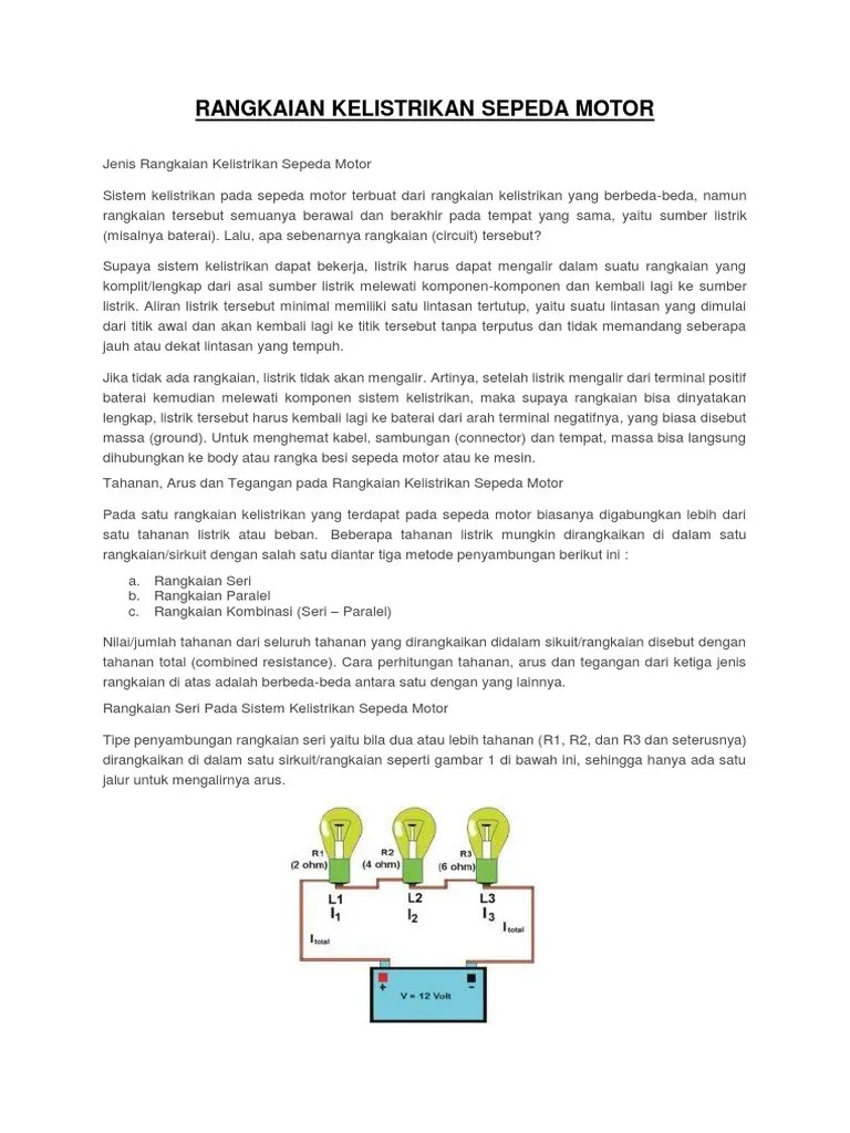 Gambar Rangkaian Kelistrikan Sepeda Motor : General Tips