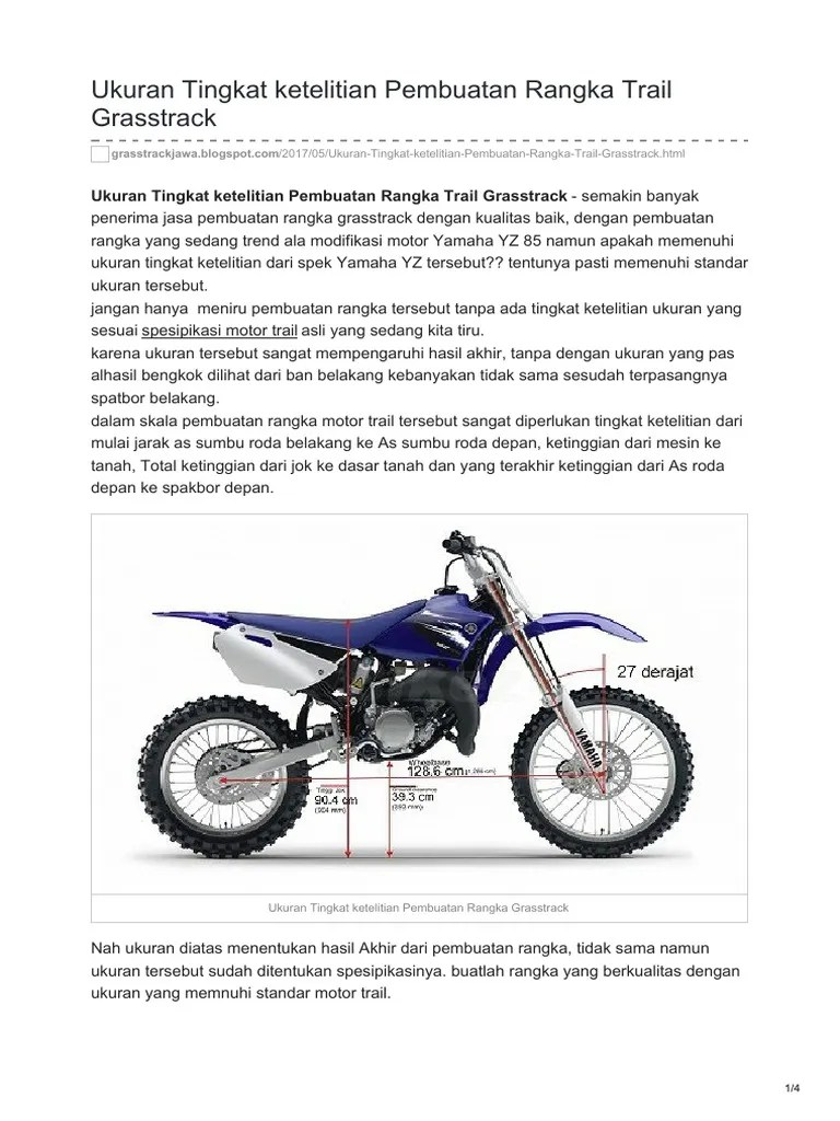 Ukuran Rangka Gtx. Ukuran Tingkat Ketelitian Pembuatan Rangka Trail Grasstrack