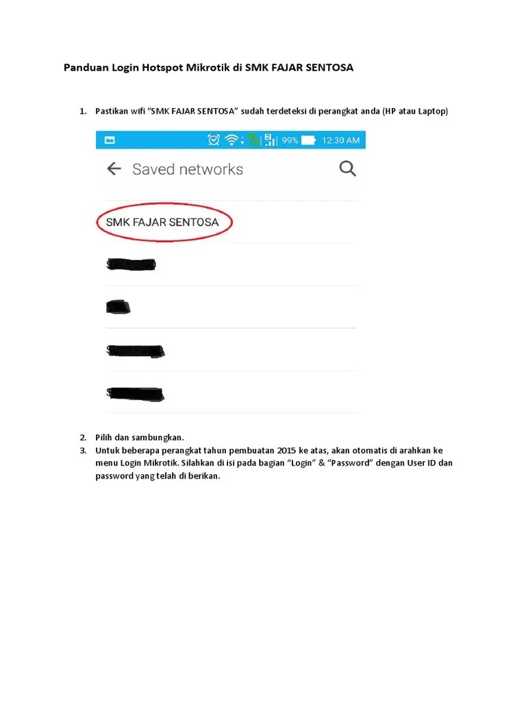 Smk Fajar Sentosa. Panduan Login Hotspot Mikrotik Di SMK FAJAR SENTOSA