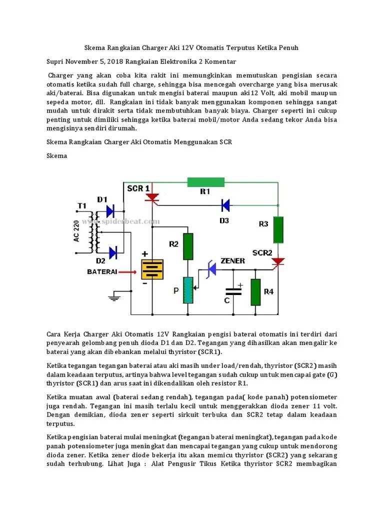 Skema Cas Aki. Skema Rangkaian Charger Aki 12V Otomatis Terputus Ketika